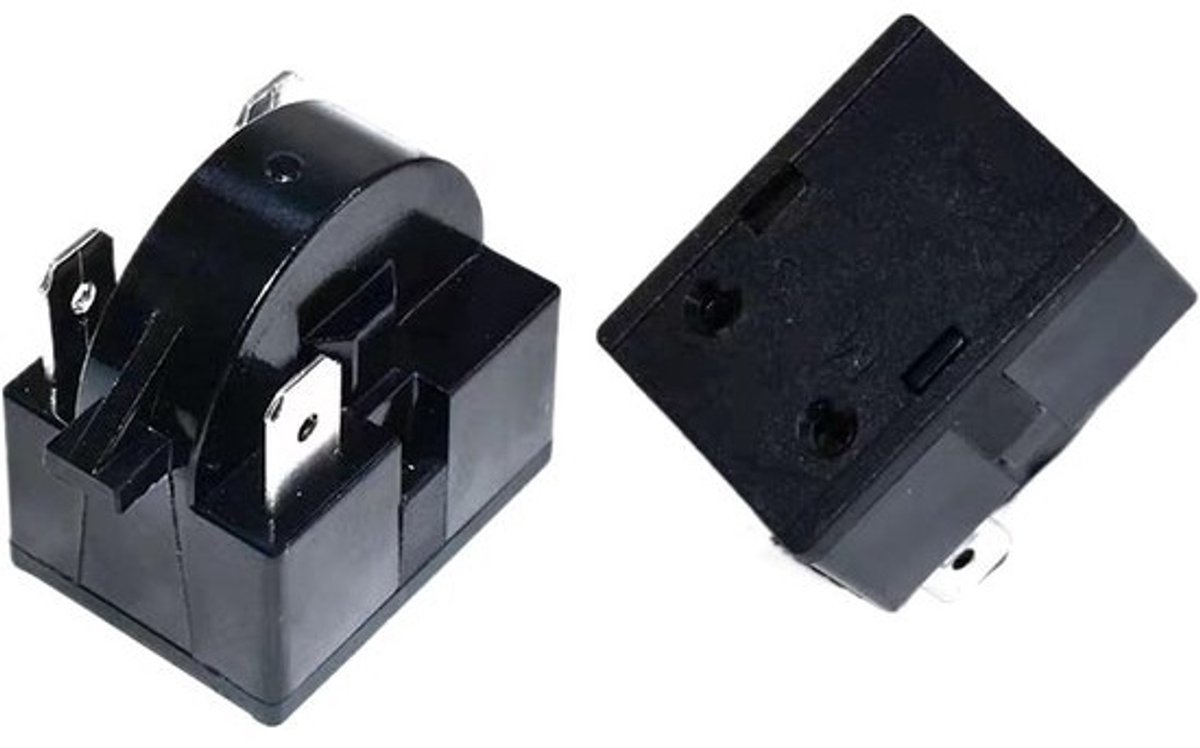 Koelkast Compressor Protector - Oververhitting Relais - Koelkast Reparatie - Universele 3pin Pasvorm - 17 Gram - Zwart