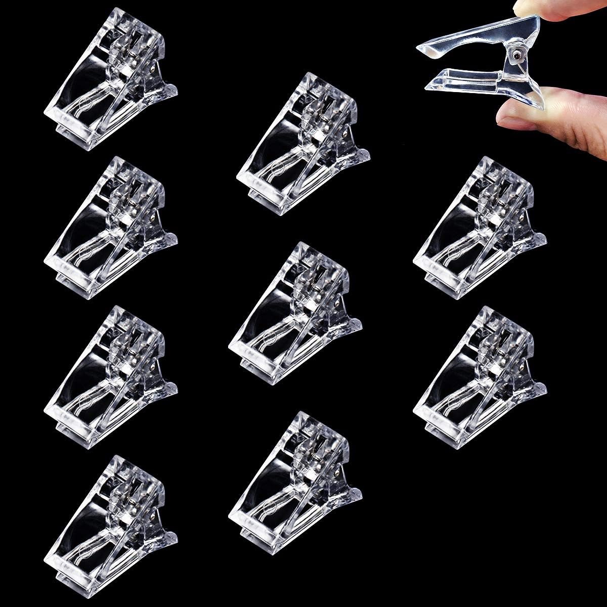 10 STKS Nail Tips Clip Gel Quick Building Polygel Plastic Vinger Extension UV LED Builder voor DIY Manicure Nail Art Transparant