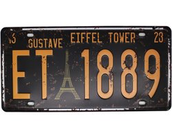Eiffeltoren, vintage nummerplaat van metaal, nummerplaat voor Pub Bar Boutique