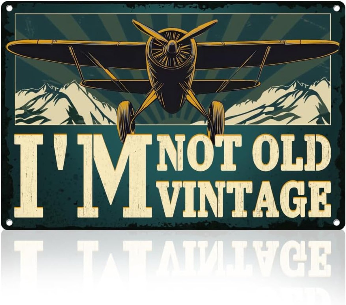 metalen plaat wanddecoratie Ik ben niet oud poster met het opschrift I'M Vintage Aviation Fan Militaire fan Cadeau voor mannen vintage poster voor thuis kamer mannenholte bar