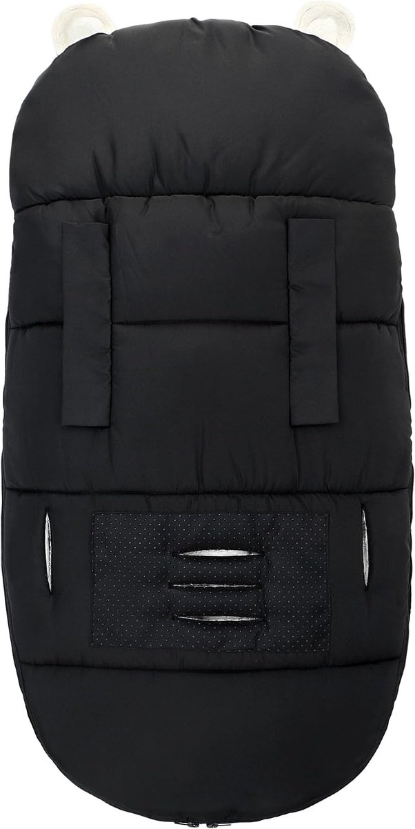 Voetenzakken Voor Kinderwagens, Universele Babyvoetenzak, Wintervoetenzak Voor Kinderwagens, Wasmachinebestendig, Voetenzak Voor Alle Kinderwagens, 90 x 52 cm (Zwart)