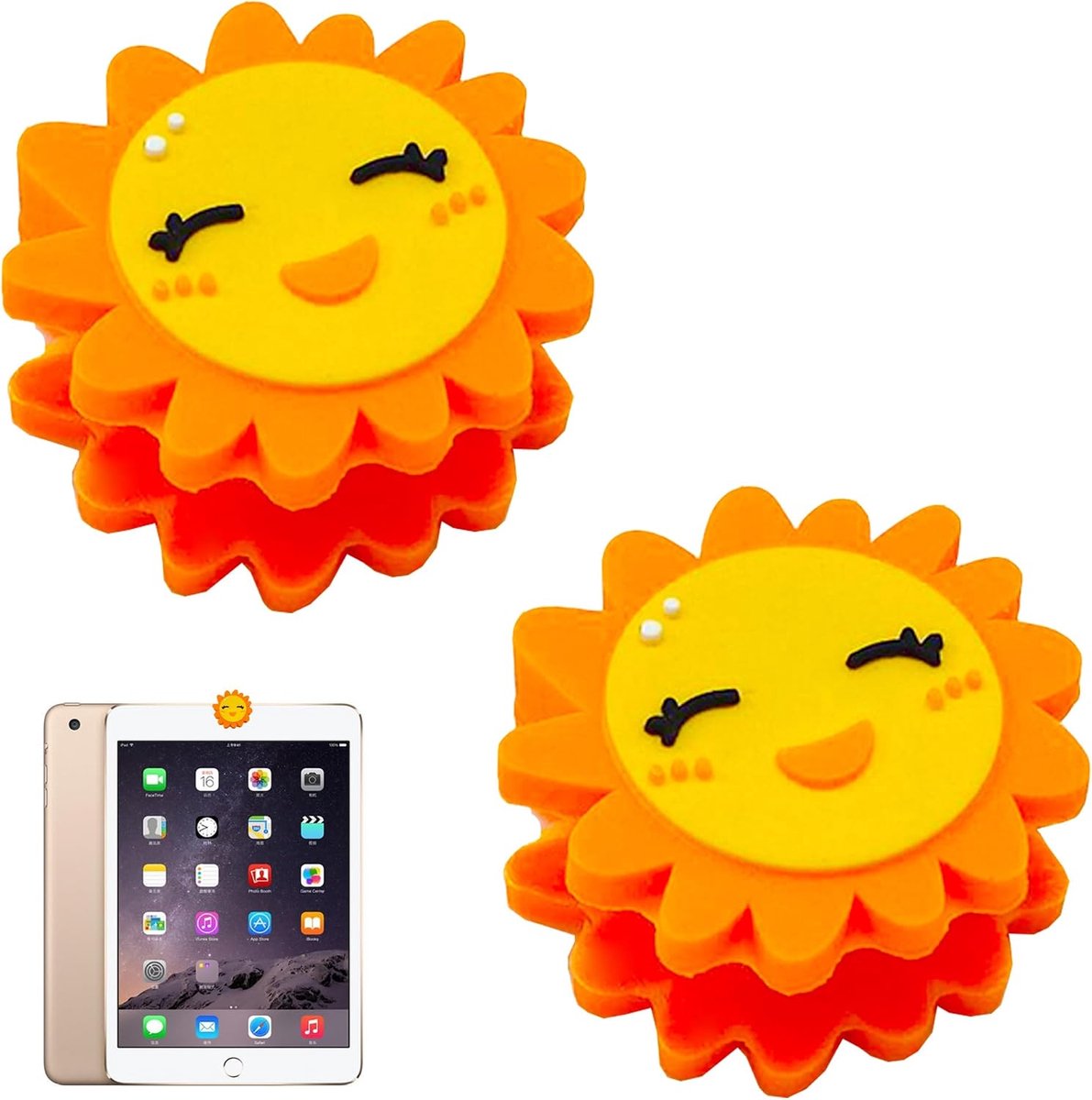 2 stuks grappige webcam hoes creatieve cartoon webcam covers schattige dunne beschermhoes klein zonder residu voor laptop pc iPad computer MacBook iMac (zonnebloem)