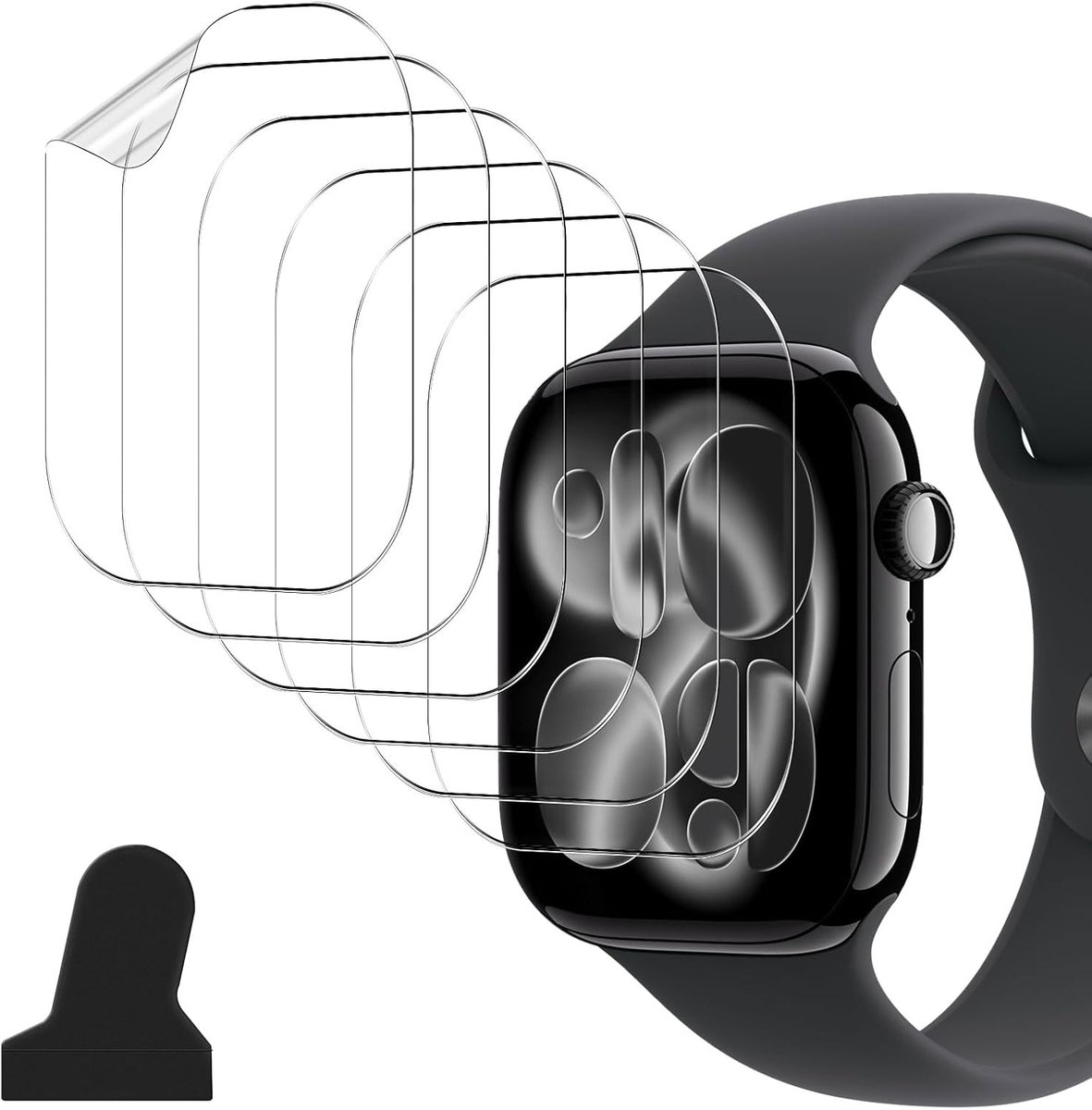 Beschermfolie voor Apple Watch Series 11 46mm, 6 stuks hydrogel beschermfolie (niet pantserglas) flexibele displaybeschermfolie HD zacht anti-kras