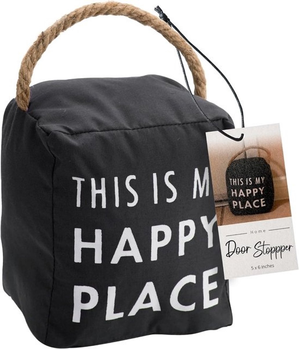Zware Canvas Deurstopper met Zoete Tekst - Decoratieve Tochtstopper voor Binnendeuren