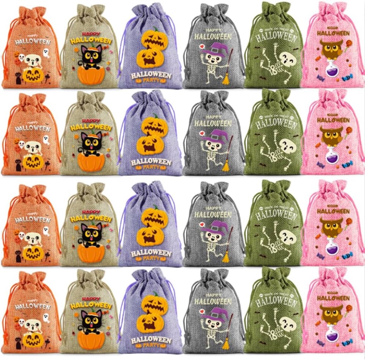 24 stuks jute zakjes met trekkoord, snoepzakjes, opbergtas, cadeauzakjes voor feestjes