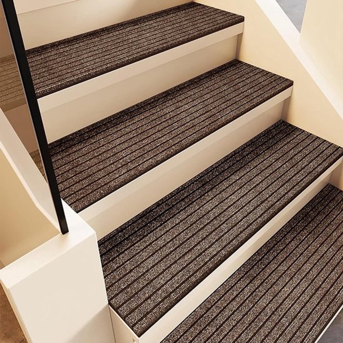 Zachte Traptreden - Trapmatten Antislip - Veilige Trappen - Stevige Rubberen Achterkant - 26x80cm - Bruin
