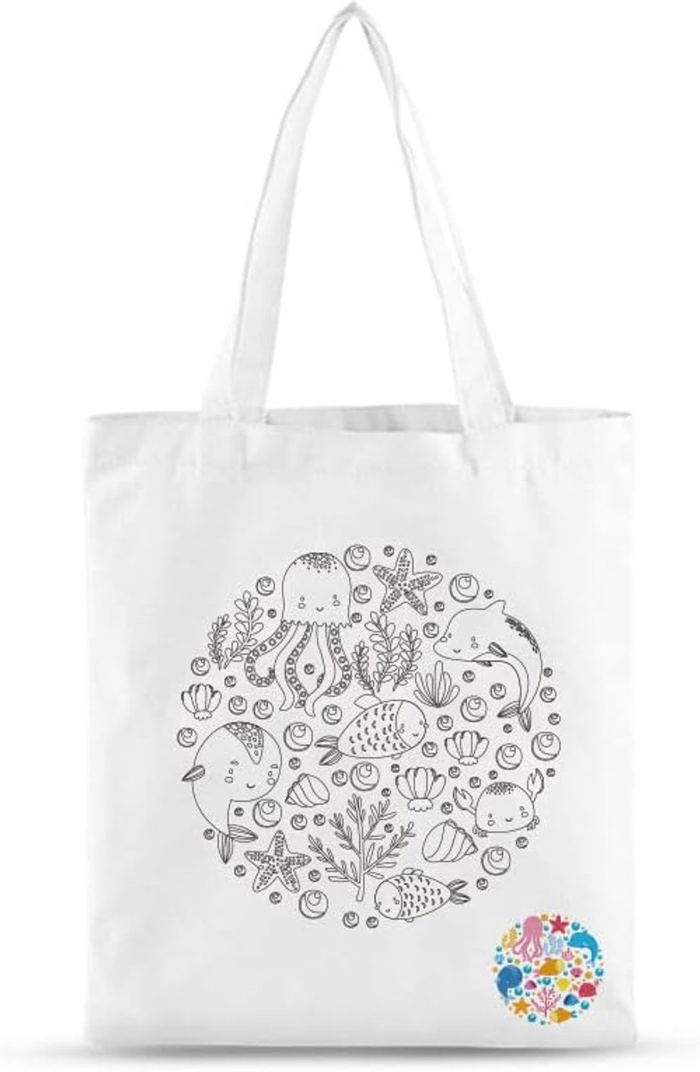 Herbruikbare Schoudertas Casual Boodschappentas Mode Cartoon patroon Tas Gedrukt Kinderen Meisjes Schoudertas Boek Tas wasbare canvas tas, Beige, Large