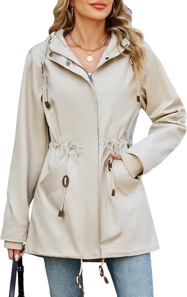 Damesjas, tussenseizoen, lichte parka met capuchon, casual, jas, lente, militair, ritssluiting, jas, herfst, jas