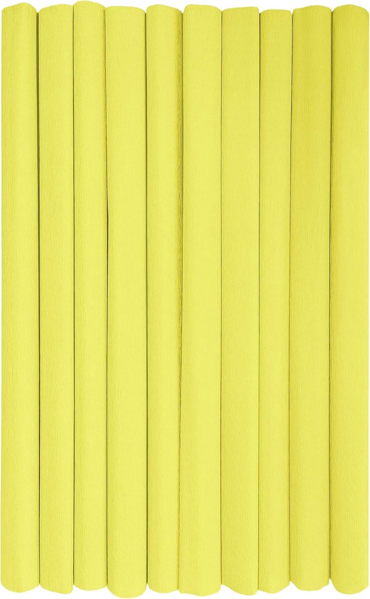 Crêpepapier Rollen voor Kinderen DIY en Decoraties - Pakket van 10 rollen (50 cm x 200 cm, 28 g/m2) - 03 citroen