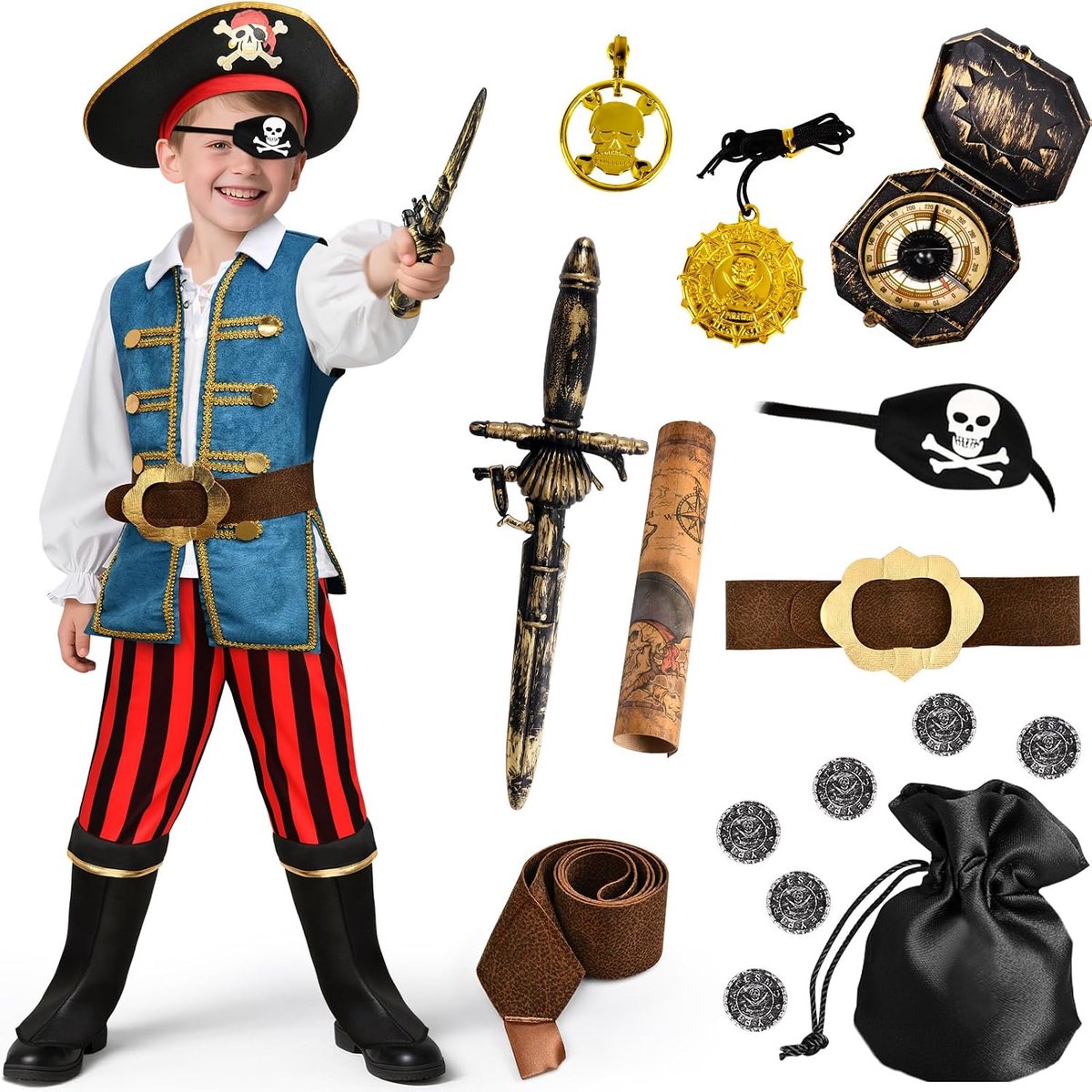 Piratenkostuum voor kinderen, jongens