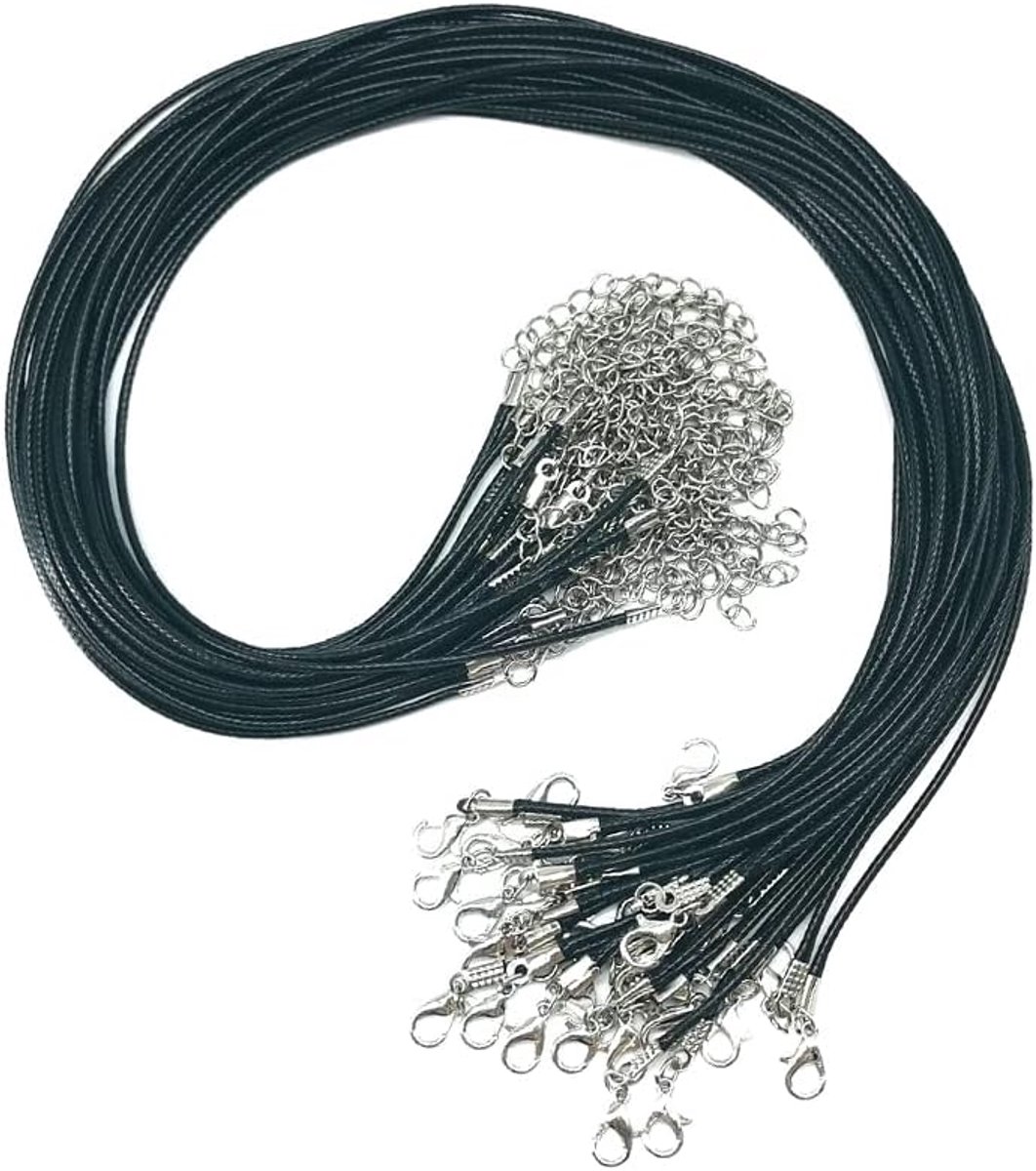 30 stuks gevlochten gewaxte halskettingen koord met sluiting halsketting string voor doe-het-zelf armband halsketting sieraden maken 1,5 mm