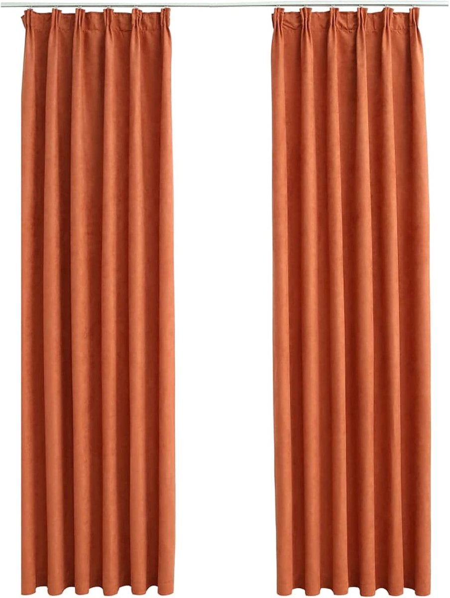 2 verduisteringsgordijnen voor binnenruimtes, warmte-isolerend, met haken voor moderne slaapkamer, 140 x 175 cm, kleur roest