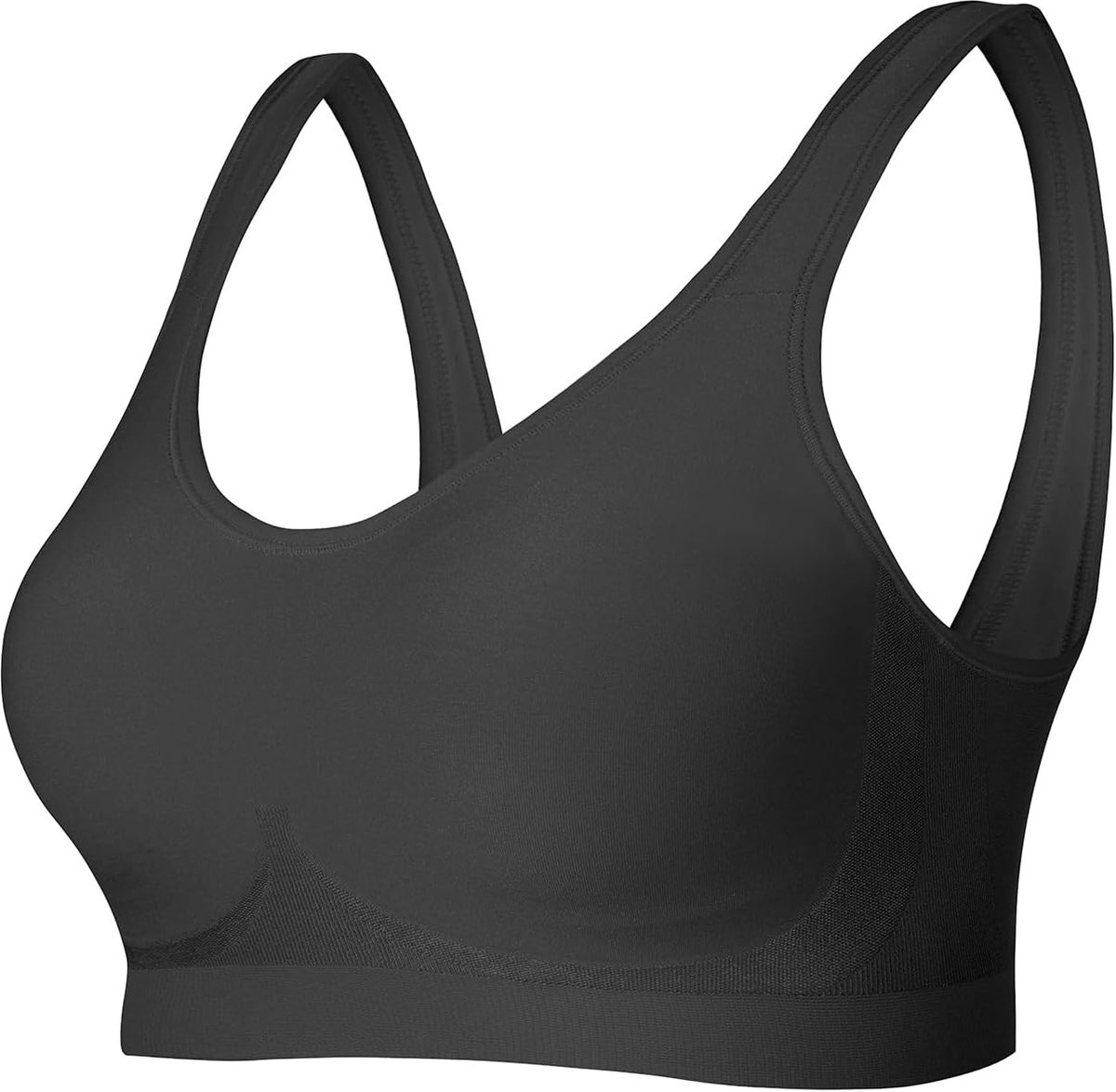Draadloze beha voor vrouwen, zonder beugel, naadloze onderoutfit beha met ondersteuning en lift, gewatteerde beugelvrije sportbeha