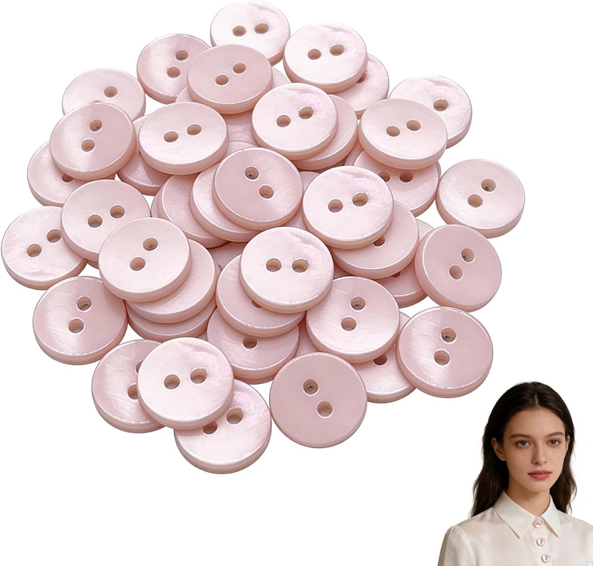 Knopen met natuurlijke parelmoerknopen, perfect voor het naaien, maken van kleding, rokken, jassen en knutselwerk (10 mm).