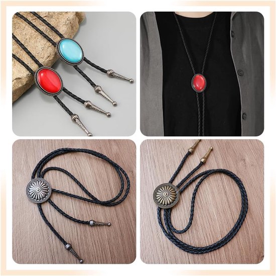 12 stuks Bolo Tie Gesp 4 Stijlen Platte Ronde Blanco Bolo Tie Slide Sluiting Accessoires Cabochon Instellingen Bevindingen Blank Slides Vintage Cowboy Bolos Stropdassen Clip voor Stropdas — afbeelding 3
