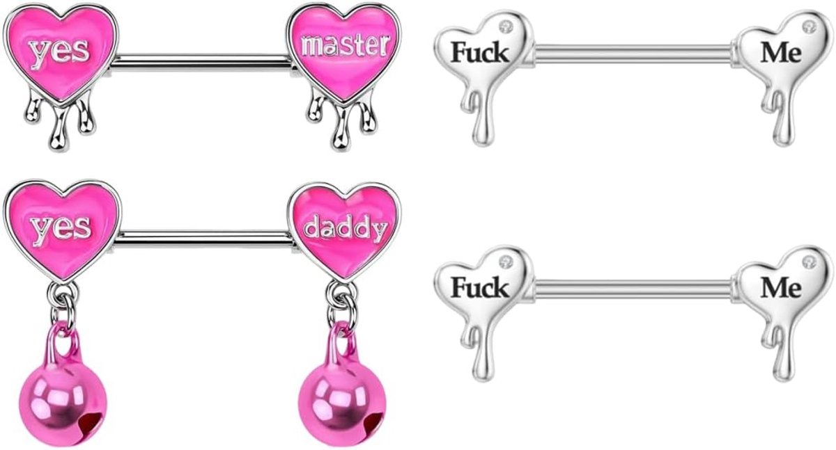 4 stuks tepelpiercing 16G chirurgisch staal - set 3 stijlen tepelringen body jewelry voor dames - ideaal voor feestjes, festivals, gedurfde avond- en dagelijkse look