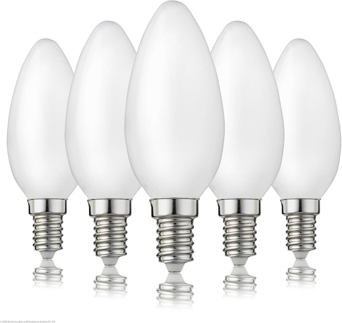 5-delige Set Kaarslamp E14 LED - Mat - 5 cm - Warm Wit met 470 Lumen - Voor Binnen