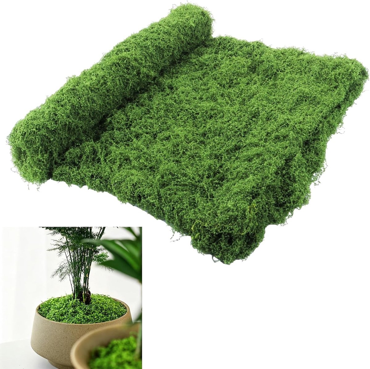 Donkergroen kunstgras mat 1 x 1 m voor decoratieve mosmuur, modelbouw en tuinprojecten