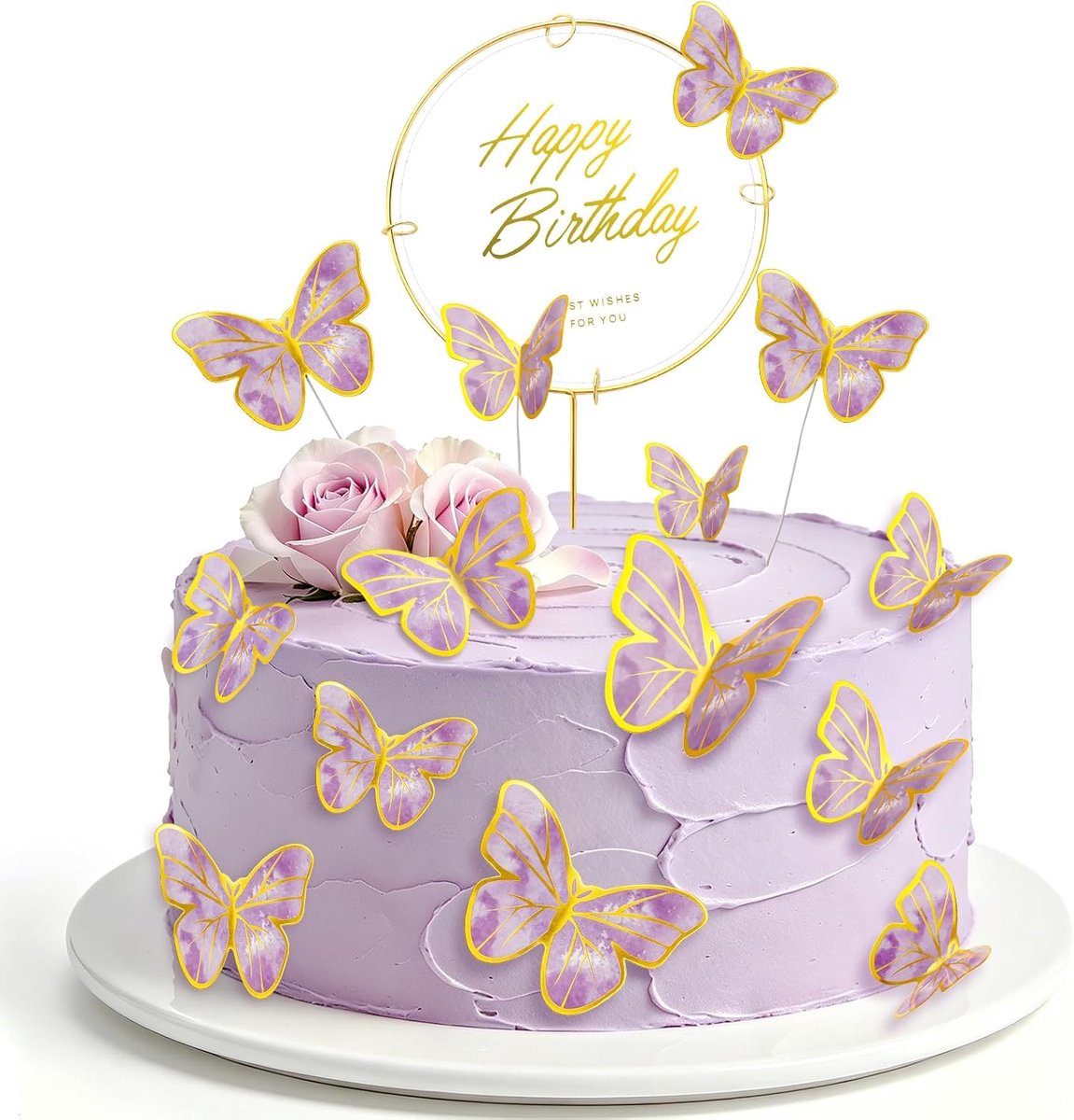 Vlinders Taartdecoratie, 3D DIY Vlinders, Happy Birthday Taarttopper Voor Verjaardagsfeest, Cake, Cupcake, Taartdecoratie (11 stuks)