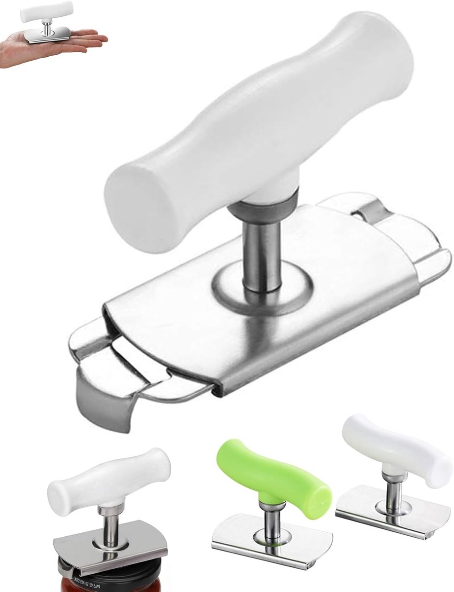 2 stuks handmatige blikopener, handmatige flesopener, schroefblikopener, flesopener voor senioren, gezinnen, picknick, kantoor (groen/wit)