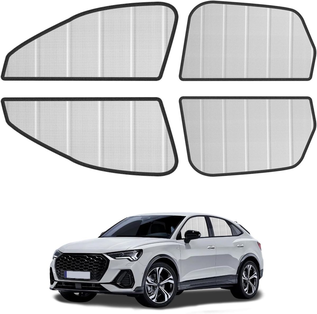 Zijruit voor Audi Q3 2019-2025, Opvouwbare Verduisterende Autogordijnen voor Zijruiten, UV-bescherming, Privacy en Thermische Isolatie