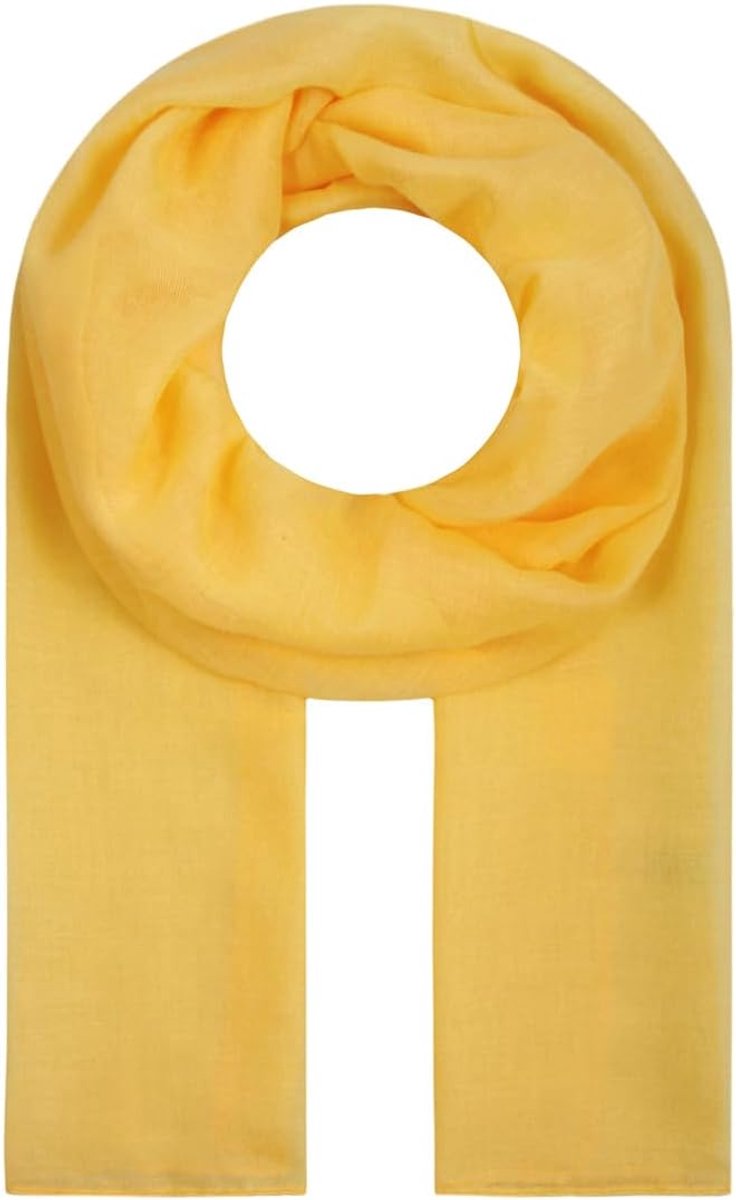 Lima Smal gesneden dameshalsdoek, licht effen, dun, effen, zacht, zomersjaal, overgangssjaal, geel