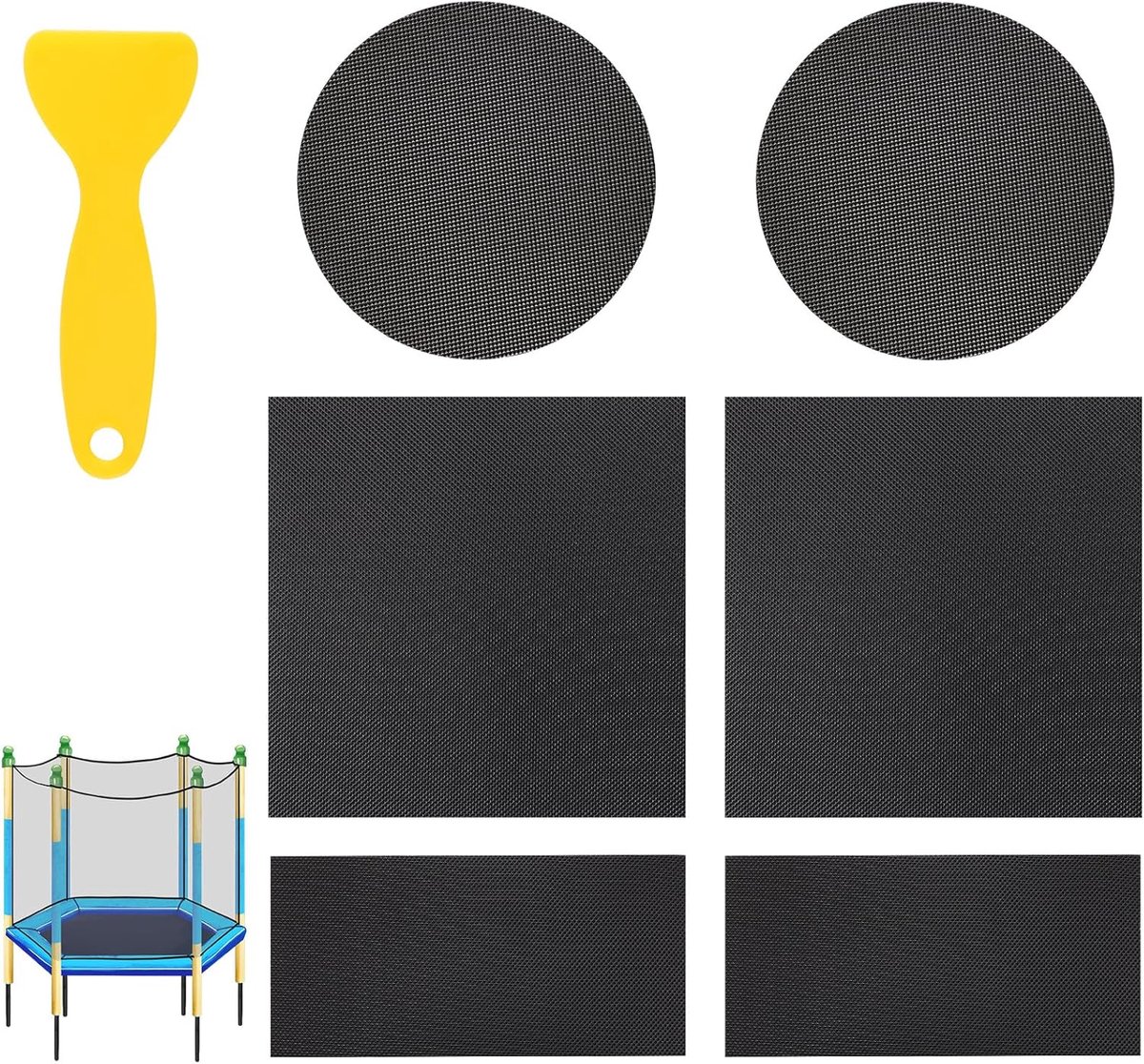 Dailygoods - Trampoline-Pleister Reparatieset - Inclusief 6 Zelfklevende Patches en Schraper