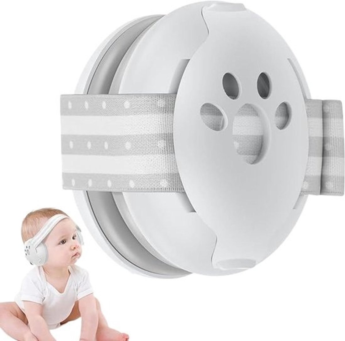 Baby oorbeschermers - Kinder hoofdtelefoon - Geluidsisolatie reizen - Comfortabel ontwerp - 0-48 maanden - Zwart