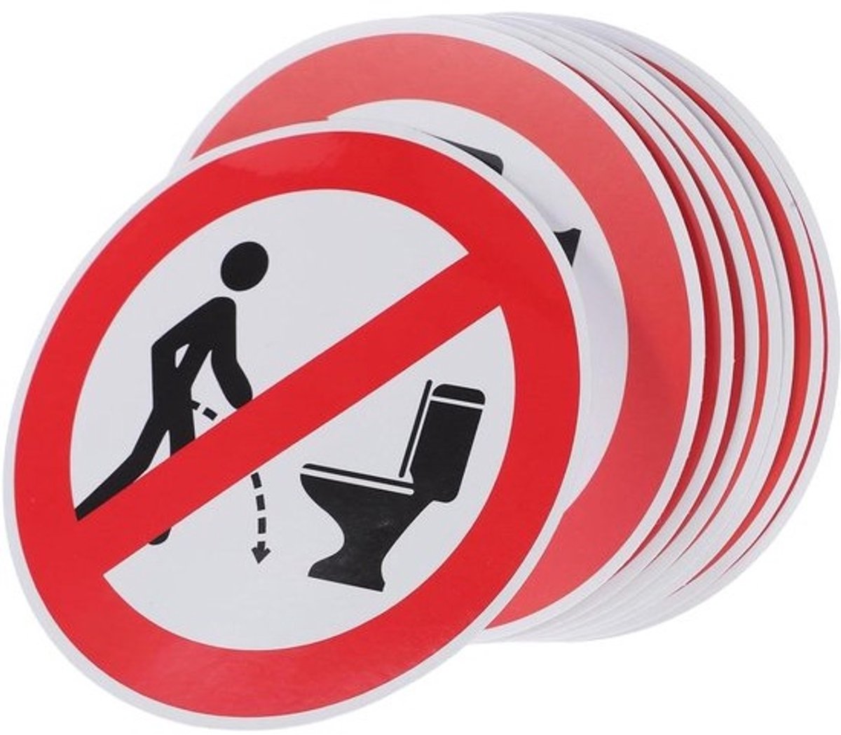 Toilet Stickers - Zindelijkheid Training - Hygiëne Bevorderen - Waterdicht PVC - 8 Stuks - Rood