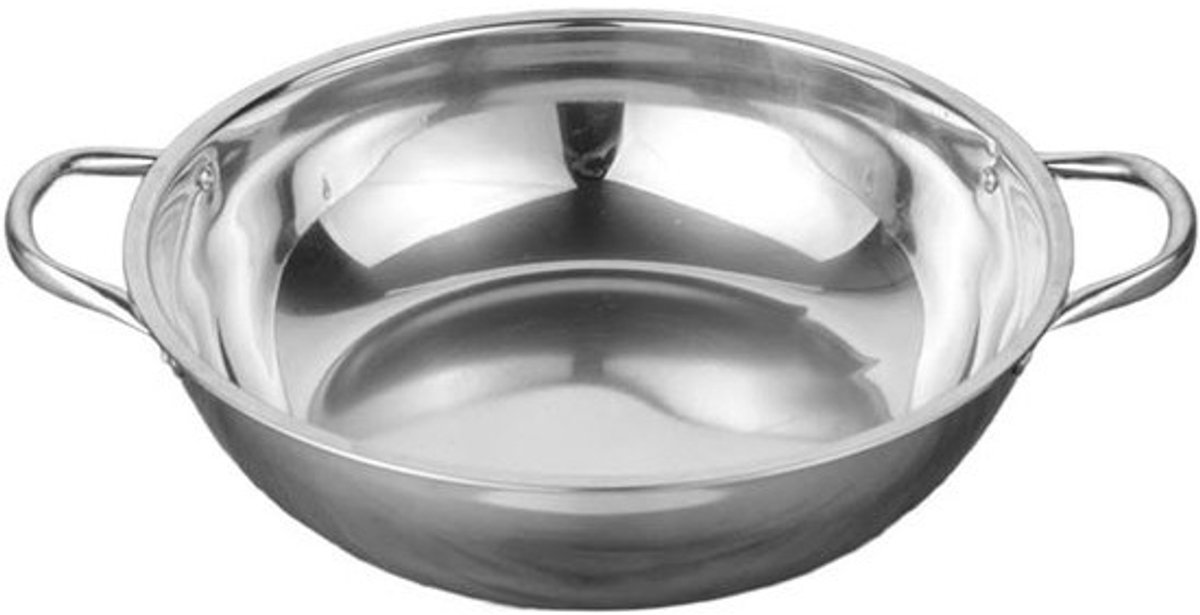 Roestvrijstalen Hete Pot - Kookpan - Gelijkmatig Koken - Ruimtebesparend Handvat - 32 cm - Zilver
