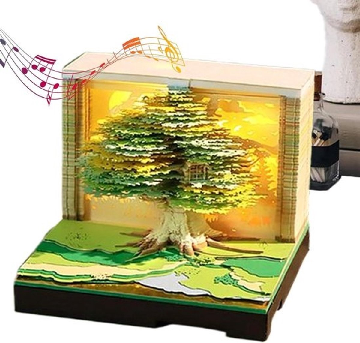 Staande Kalender - 3D Notitieblok - Bureau Decoratie - Afneembare Pagina's - 8.5 x 8.5 cm - Multicolor