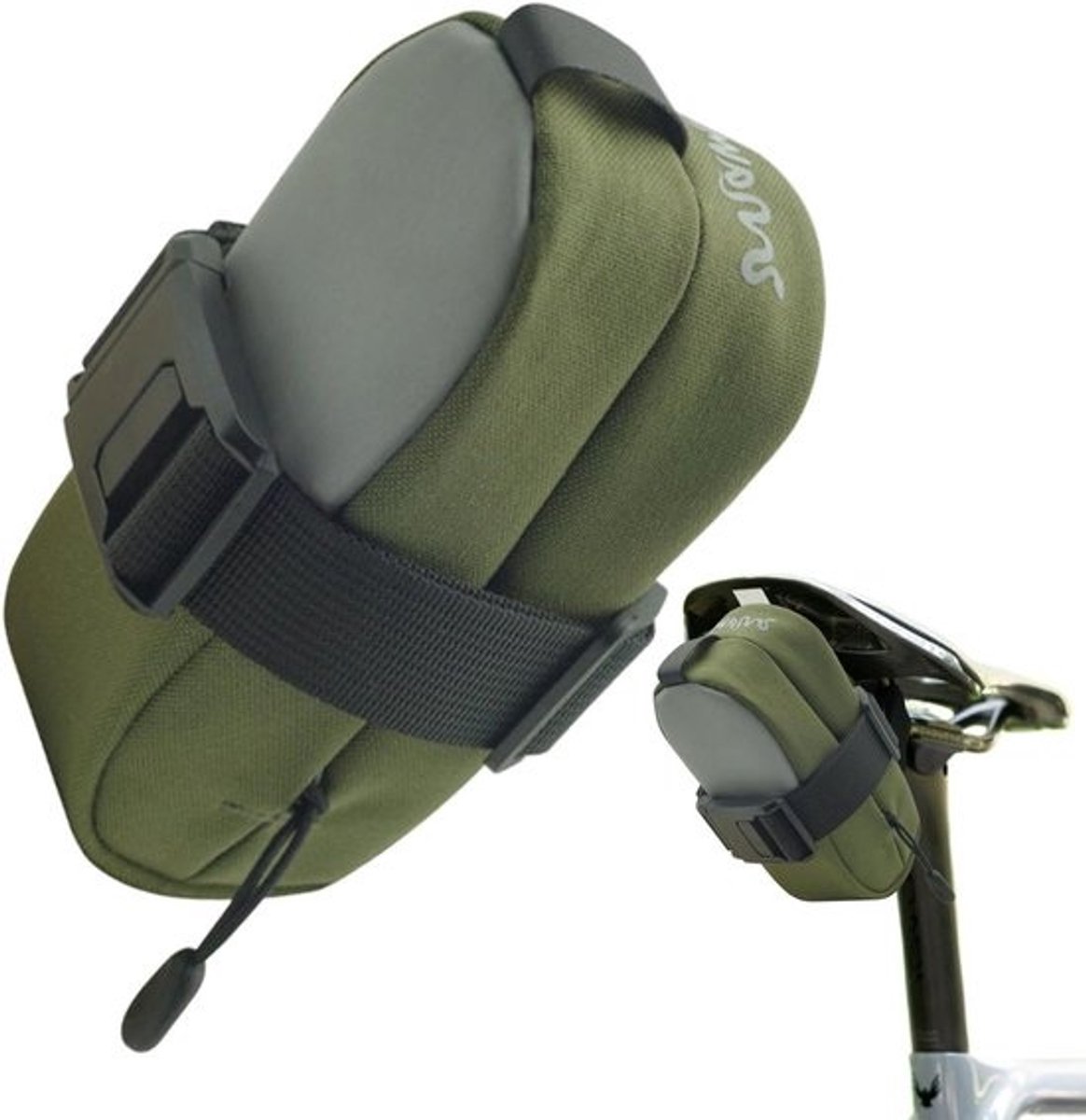 Fiets zadeltas - Onderzadel opbergtas - Fietsen organiseren - Magnetische gesp - 13 x 6 x 5 cm - Groen