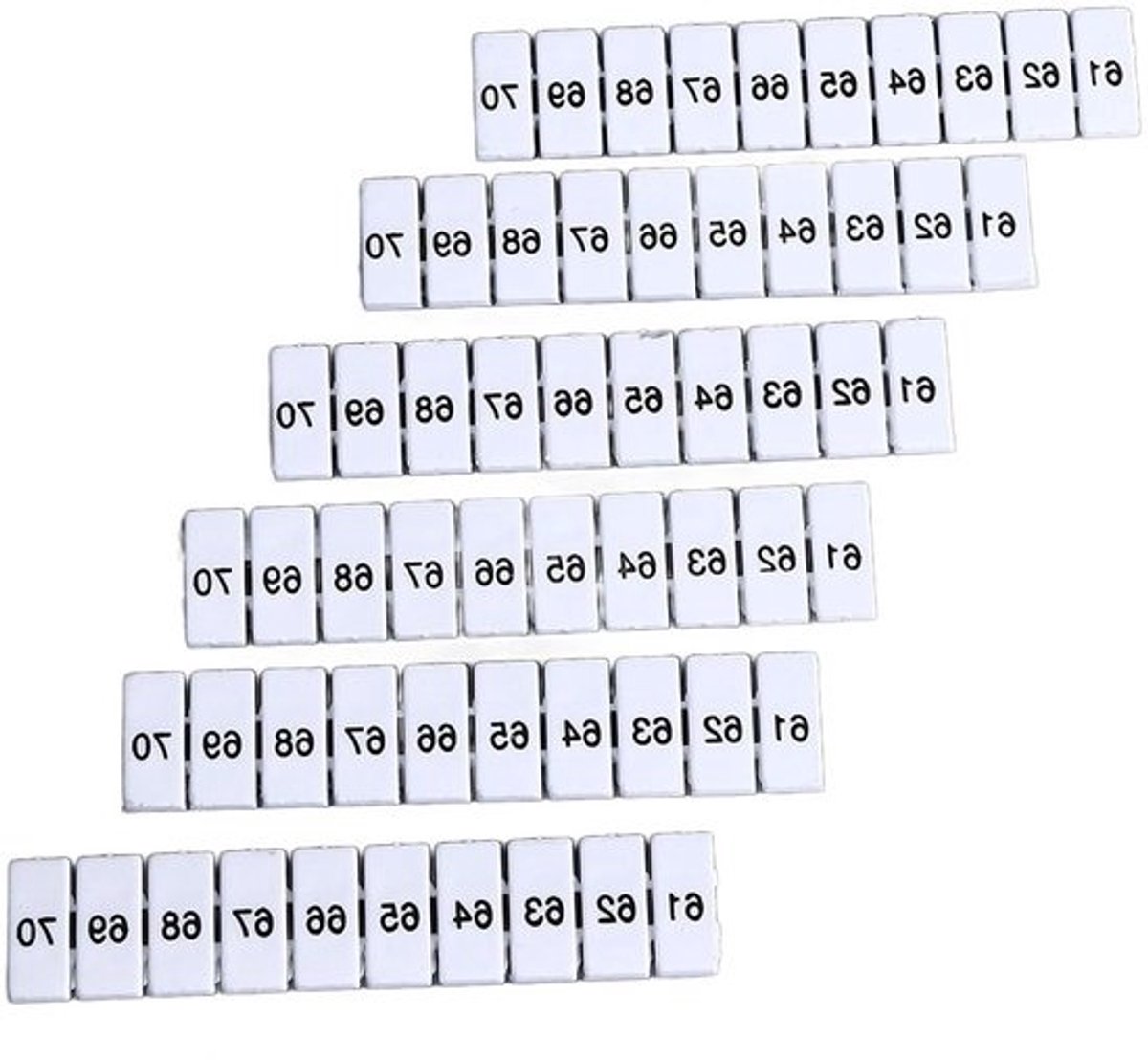 Terminal Block Strips - Markeerstrips Klemmen - Elektrische Installatie - Duidelijke Nummers - 100 Stuks - Wit