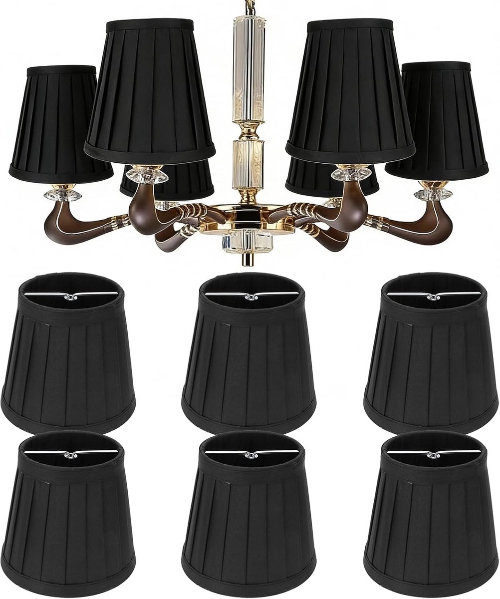 lampenkap, 6PCS moderne stoffen lampenkap kroonluchter vat stof lampenkappen Nordic eenvoudige binnenfilm lampenkap lamp accessoire voor E14 wandlamp kamer decor