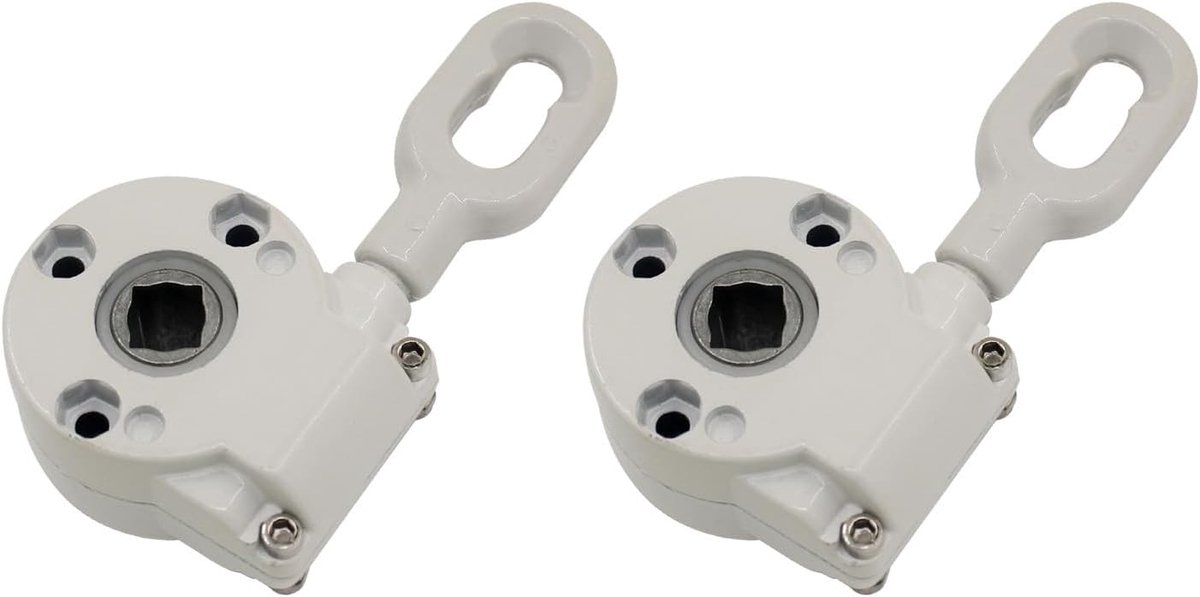 Luifel handmatig uitschuifbaar voor draaimechanisme zonnescherm vervangen handlier balkon cassetteluifel onderdelen mechanische overbrengingen (wit, 138mm 2pc)