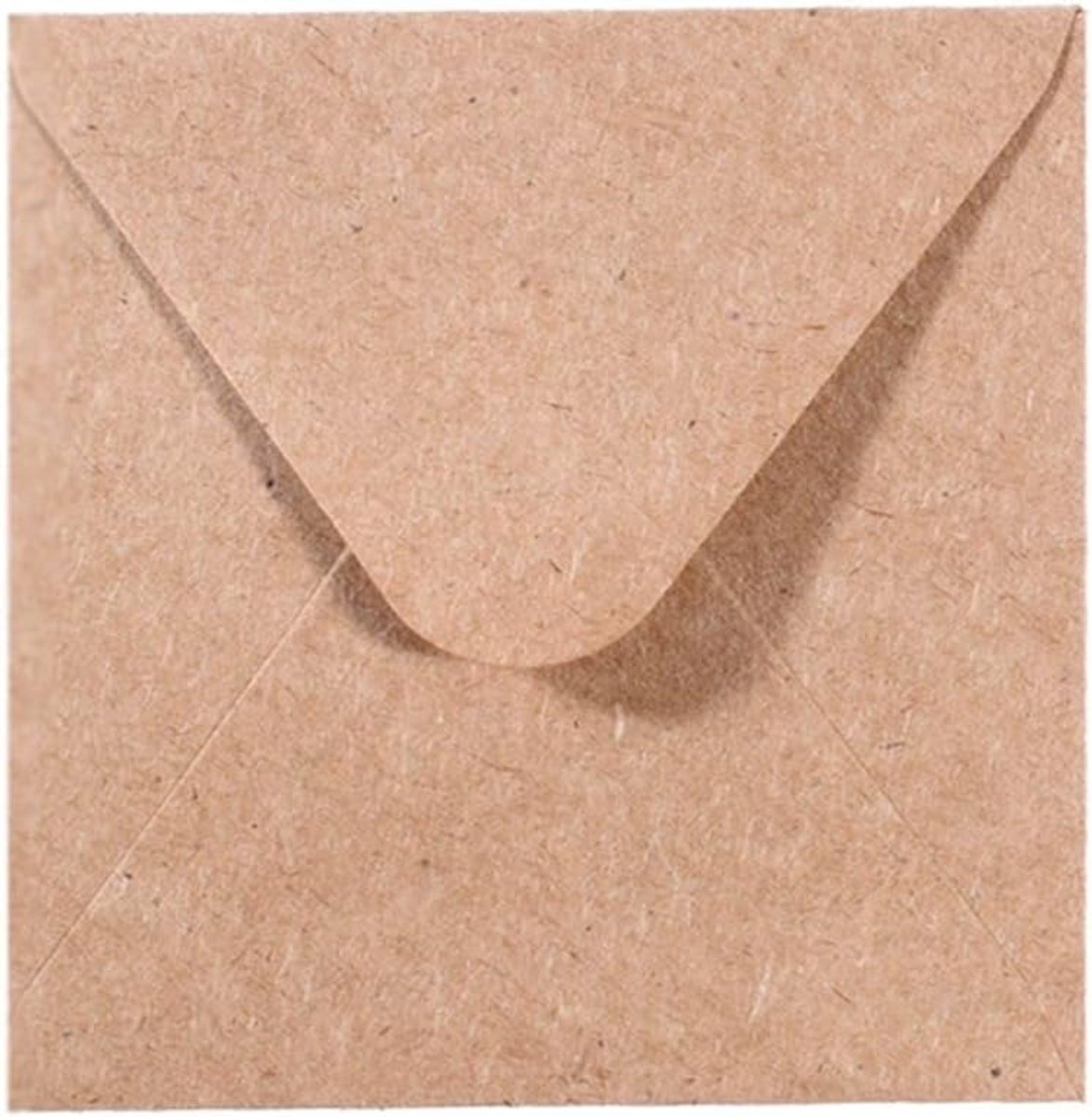 Creative Kleine vierkante Florence enveloppen voor wenskaarten, Kraft, Set van 25, bijpassende kaarten beschikbaar, bruin, 9,4 x 9,4 cm