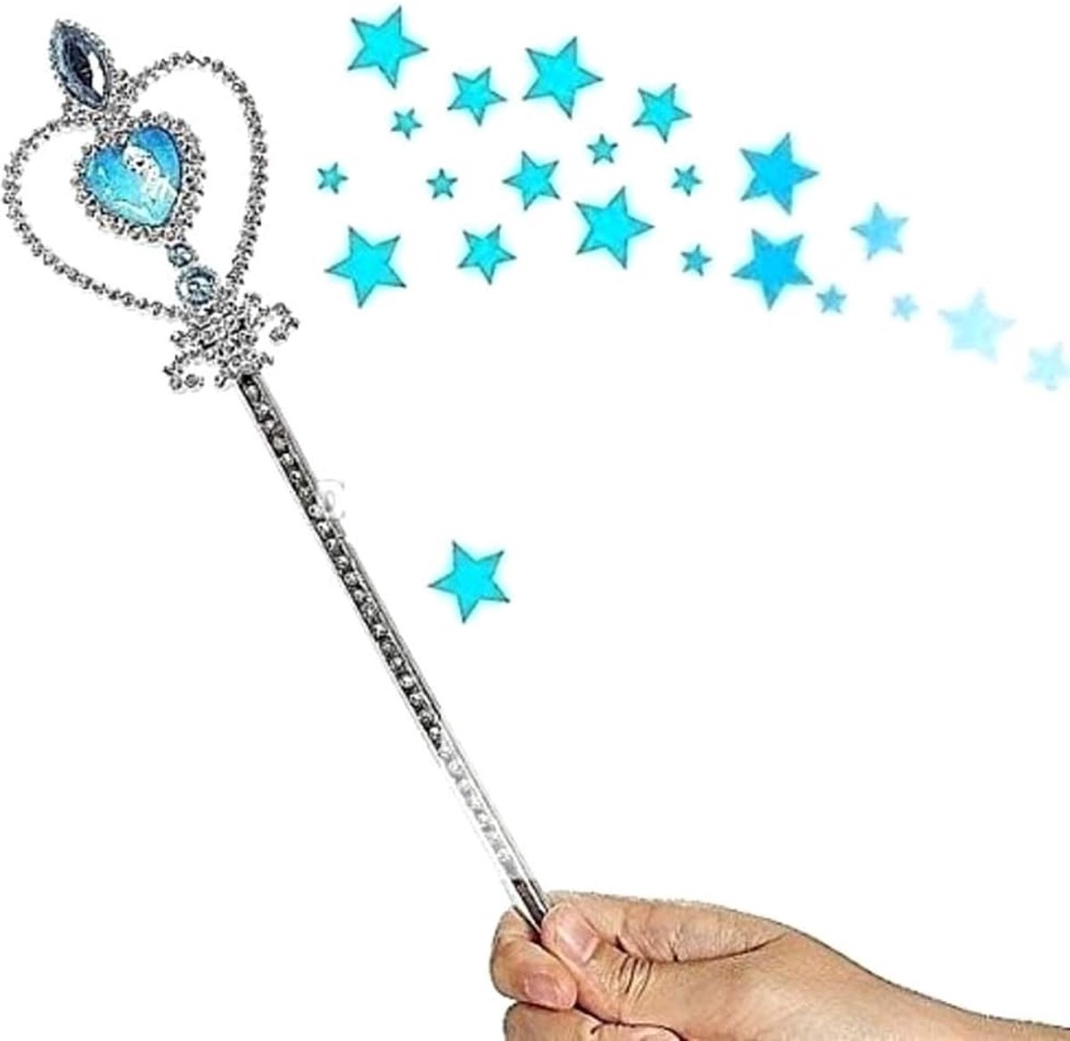 Elsa Frozen - lichtblauwe stenen - cepter - accessoires - Halloween - carnaval - kostuum - jurk - origineel cadeau-idee