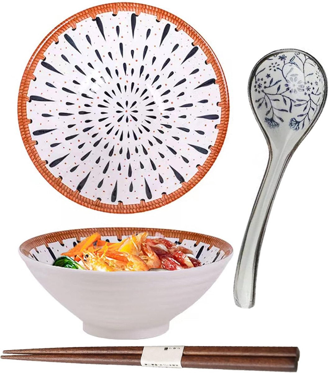 Saladekommen,Porseleinen Japanse kom, Serveerkommen,Fruitkommen Slakommen (C)
