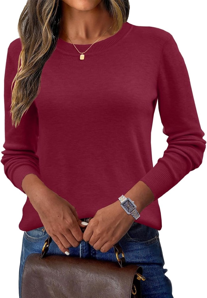 Ronde hals pullover dames gebreide trui wollen trui lange mouwen elegant gebreide trui wol sweater bovenstuk herfst winter shirt met lange mouwen ondertrui wollen trui jumpers sweatshirt