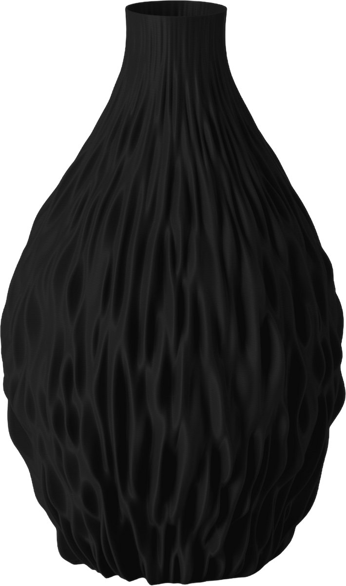 Layvo Noor Vaas - Zwart - 20 cm - droogbloemen vaas - organische vaas - gerecycled plastic