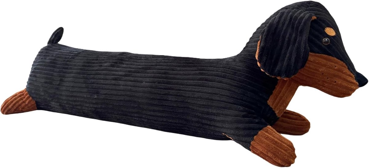Teckel kussen, 100 cm, hondmotief, zijslaapkussen met zachte corduroy, als cadeau of decoratie
