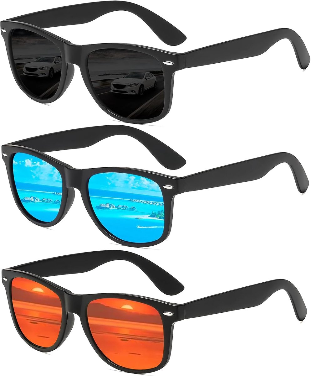 Zonnebril voor heren, gepolariseerde zonnebril voor dames, retro, klassieke vintage gepolariseerde bril, UV400-bescherming, uniseks, rechthoekig, voor autorijden, outdoor-activiteiten, zwart