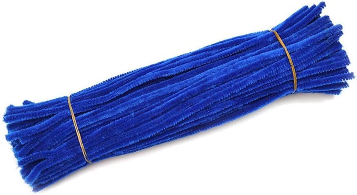 100 stuks pijpenreinigers, 30 cm, kleurrijke pijpenreiniger, chenilledraad, buigplush, handwerk, chenille-stelen, chenille-reiniger voor volwassenen en kinderen, doe-het-zelf knutselen, decoreren, koningsblauw
