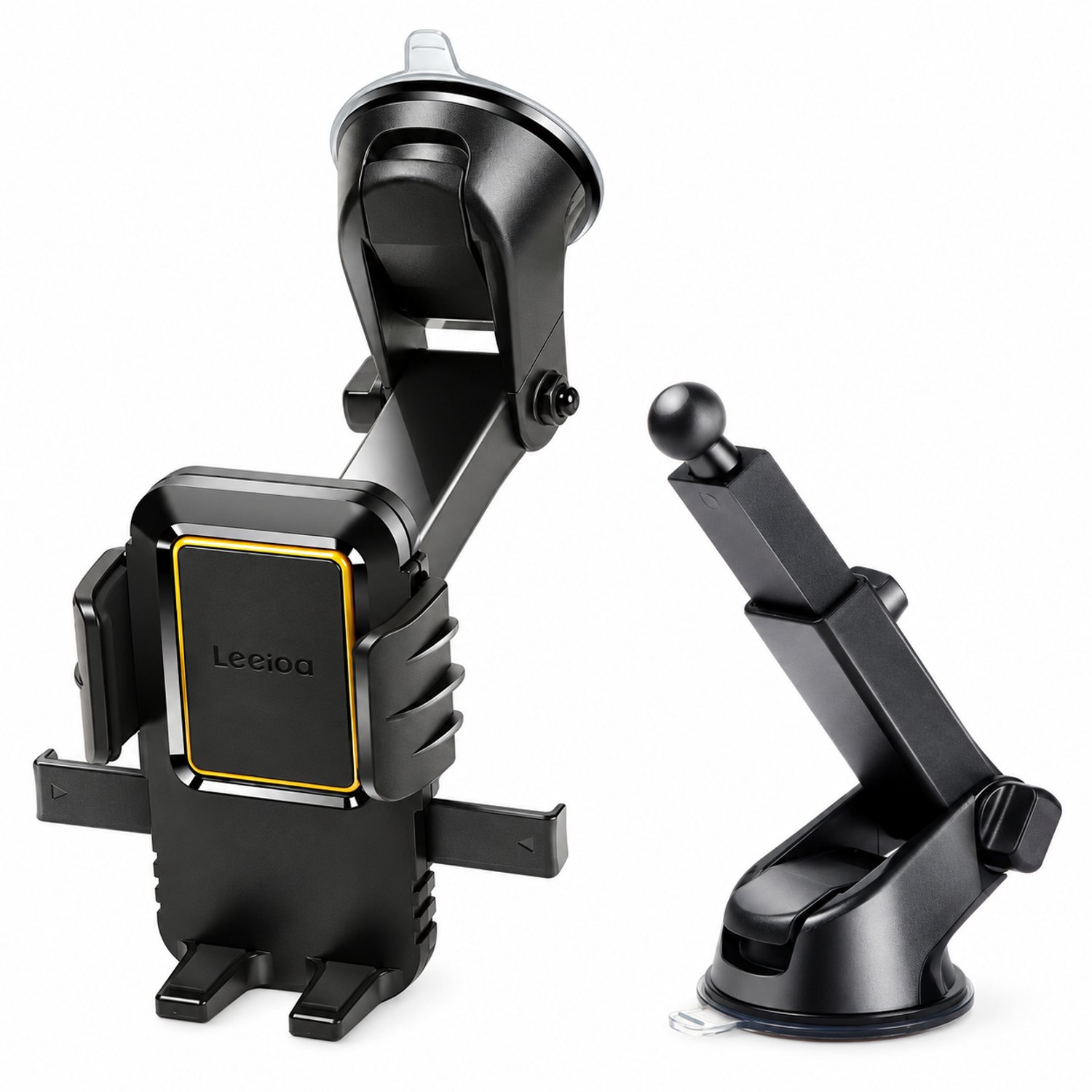 Mobiele telefoonhouder voor in de auto met reservezuignapvoet, zuignapdiameter 6,5 cm en voetlengte 22,5 cm