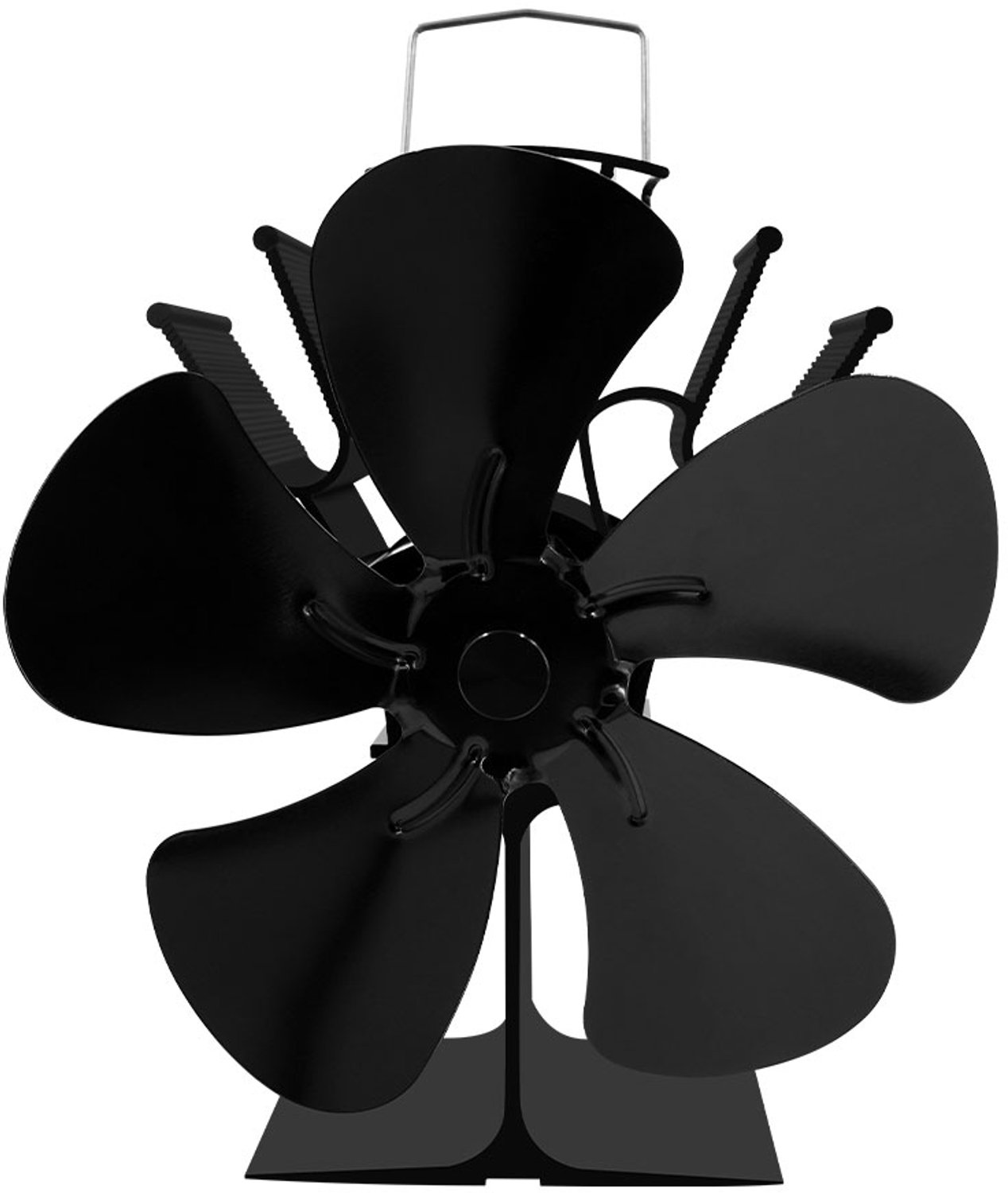 Houtkachelventilator - Kachelventilator - Haardventilator - Zwart - 5 Bladen - Warmte-aangedreven - Stil - Efficiënte Warmteverdeling - Voor Houtkachel en Open Haard - Thuis