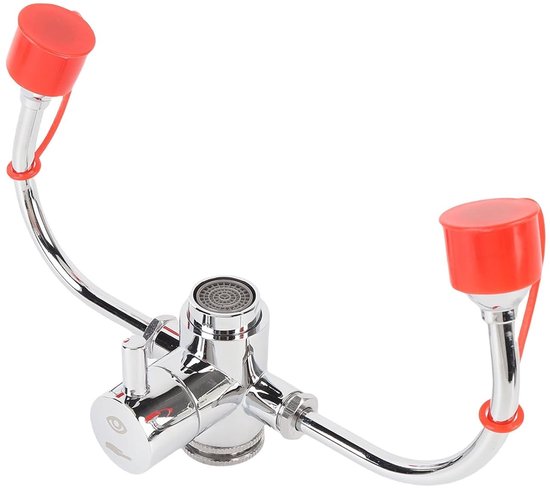 Aanpasbaar Oogspoelstation met Deksel, Verstelbare Waterstroom en 360° Rotatie voor Eerste Hulp in Laboratoria en Fabrieken met 3 Adapters — afbeelding 4