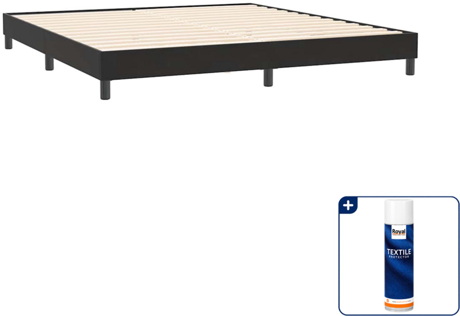 vidaXL bedframe - 200 x 220 cm - fluweel - zwart - Inclusief textielbeschermer 500 ml