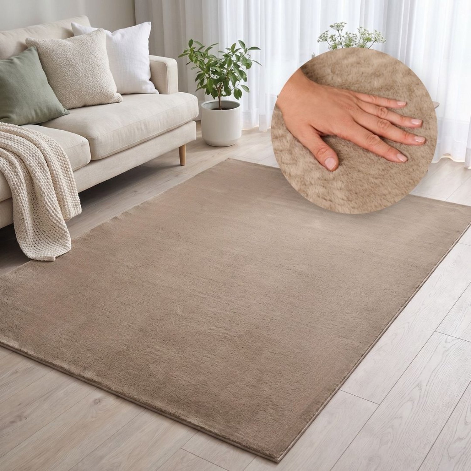 Tapiso Lumi Vloerkleed Bruin Zacht Antislip Wasbaar Slaapkamer Woonkamer Tapijt, foto 2