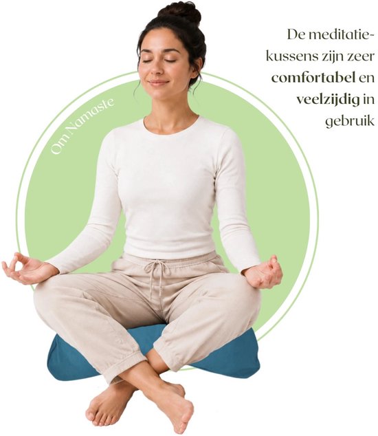 YogaStyles Meditatiekussen Organic Moon Petrol Blauw van YogaStyles — afbeelding 2