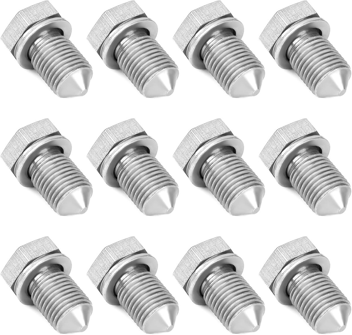 12 Pieces Oil Drain Screw M14 x 1.5 - Oil Bin Drain Screw with Sealing Washer, Oil Cage Drain Nut Seal Universal - ShopVlot
